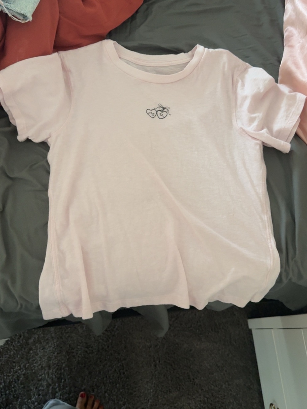 Light Pink Heart Graphic Tee